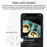 Wireless Bluetooth Earphone with Touch Screen & Noise Reduction - White - Low Angle