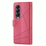 For Samsung Galaxy Z Fold4 5G Embossed Pu Leather Phone Case - Blue