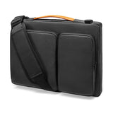 13.3-14 Inch Laptop Shoulder Bag with Messenger Style - Black - Front View