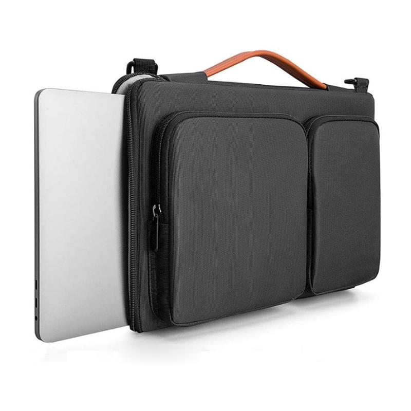 13.3-14 Inch Laptop Shoulder Bag with Messenger Style - Black
