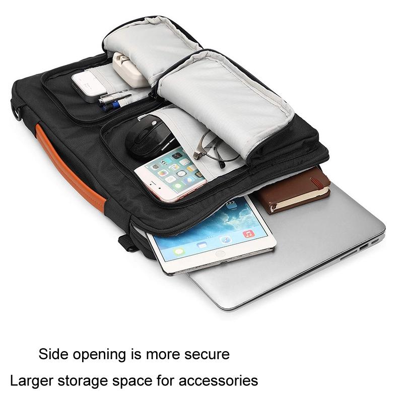 13.3-14 Inch Laptop Shoulder Bag with Messenger Style - Black