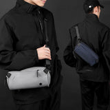 Men Cycling Chest Bag Casual Messenger Pack - Black - Side View