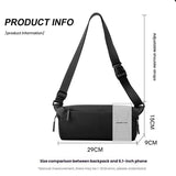 Men Cycling Chest Bag Casual Messenger Pack - Black - Low Angle