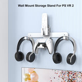 Wall Storage Bracket for Ps5 Vr2 Helmet / Headset / Handle / Remote Control - White - 45-Degree Angle