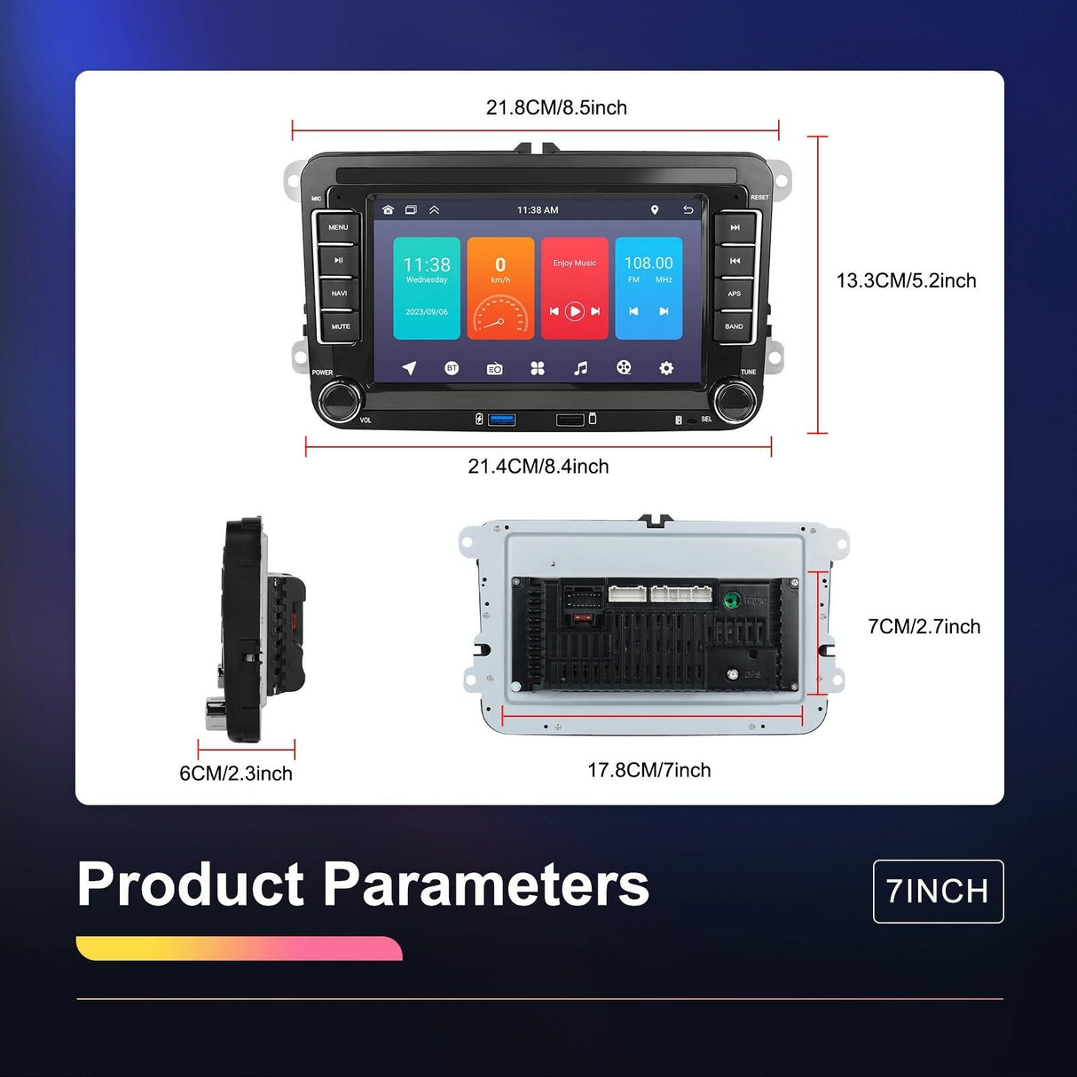Android Carplay Navigation For Vw / Skoda - 1 + 32G Screen Reversing Camera
