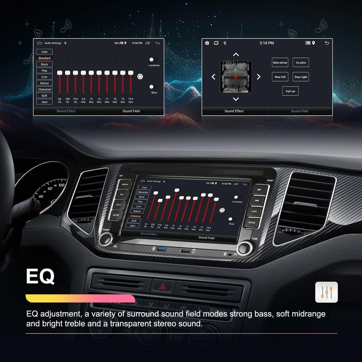 Android Carplay Navigation For Vw / Skoda - 1 + 32G Screen Reversing Camera