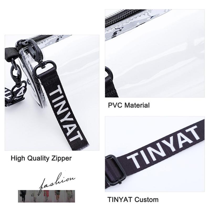 Transparent Pvc Mini Messenger Bag For Women - White