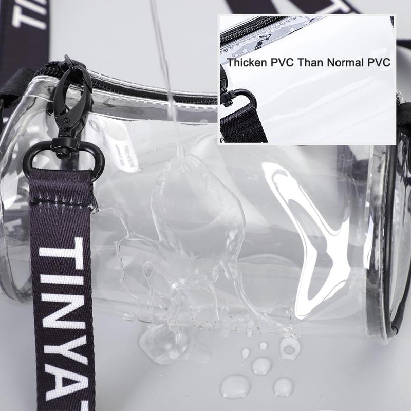 Transparent Pvc Mini Messenger Bag For Women - White