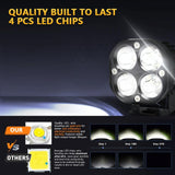 Car 3 Inch 4Leds Strobe Spotlight 20W / 2000Lm / 6000K / Dc9 - 80V - White - Extra Image
