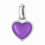 925 Sterling Silver Heart Pendant For Diy Bracelets & Necklaces - Blue - Extra Image