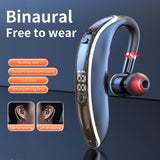 Universal Bluetooth Earphone - Single-ear Rotating Black / White - Top-Down View