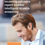 Universal Bluetooth Earphone - Single-ear Rotating Black / White - Rear View