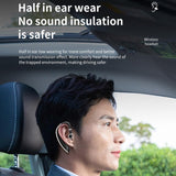 Universal Bluetooth Earphone - Single-ear Rotating Black / White - Close-Up Angle