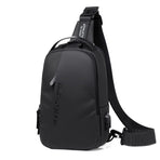 Compact Shoulder Sling USB Crossbody Chest Bag For Men - Black