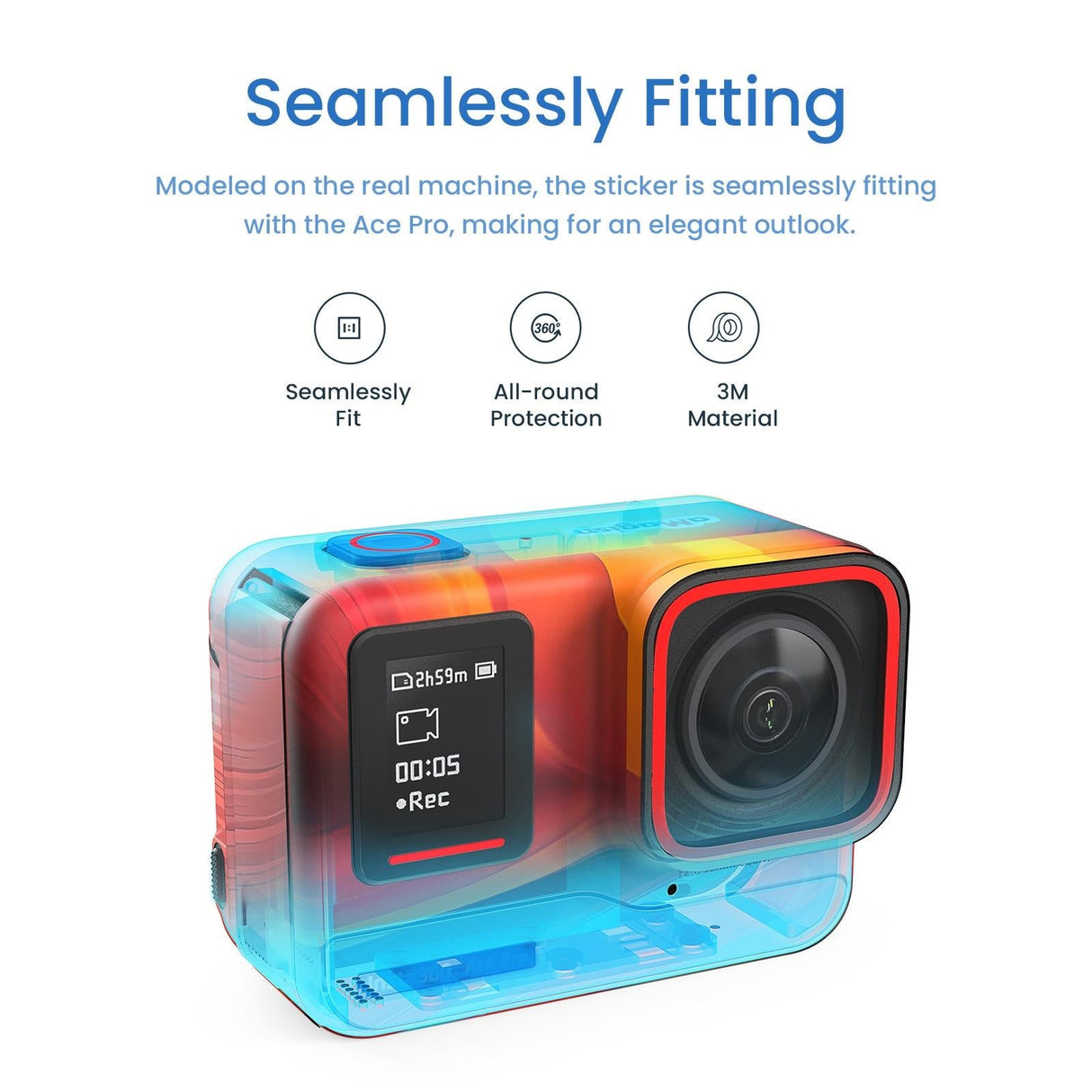 Sports Camera Accessories for Insta360 Ace Pro - Amagisn Body Sticker - Painting