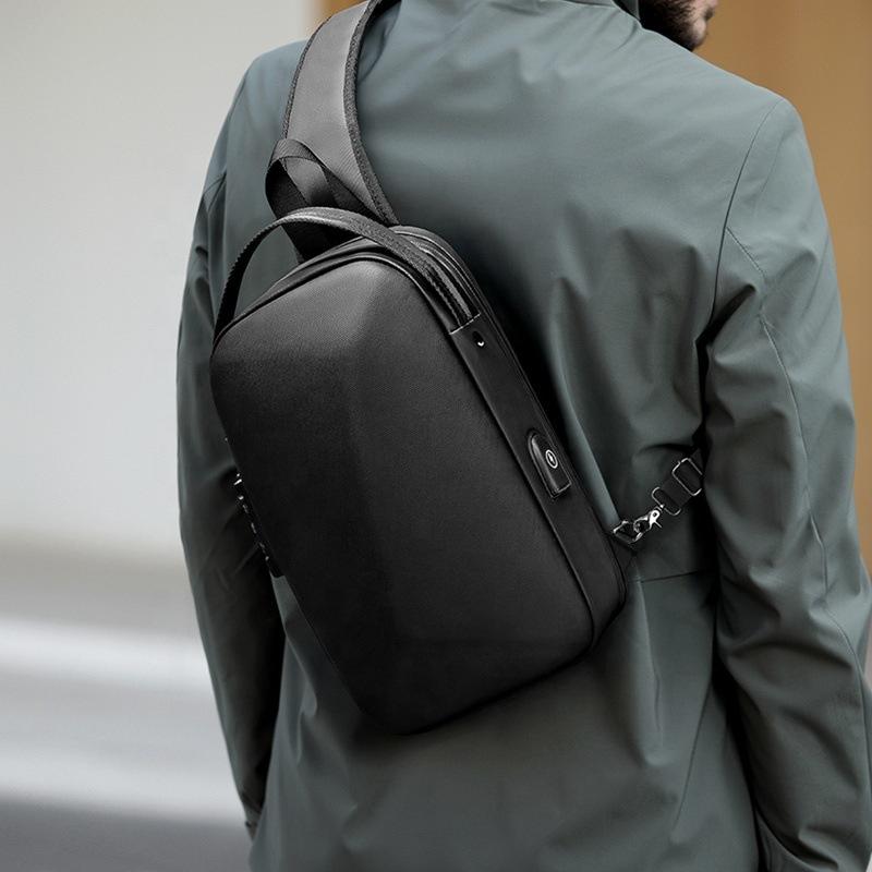 Waterproof Chest Bag Usb Port Lightweight Outdoor Shoulder Messenger Bag