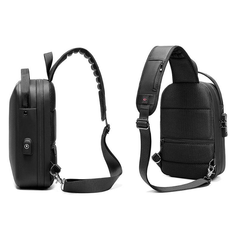 Waterproof Chest Bag Usb Port Lightweight Outdoor Shoulder Messenger Bag
