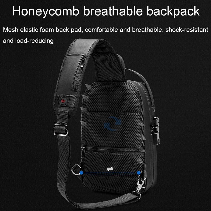 Waterproof Chest Bag Usb Port Lightweight Outdoor Shoulder Messenger Bag