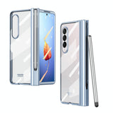 For Samsung Galaxy Z Fold4 5G Full Body Phone Case with Integrated Hinge and Pen Slot - Rose Gold