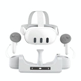 Gray Wall Mount for Meta Quest 3 Vr Helmet Charging - Side View