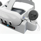 Gray Wall Mount for Meta Quest 3 Vr Helmet Charging - Close-Up Angle