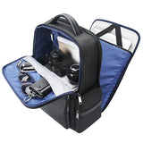 Large-capacity Business Laptop Backpack with Usb & Type-c Port - First-layer Cowhide Black - Rear View