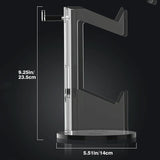 Black Acrylic Game Controller Display Stand With Headphone Hanger - Side View