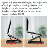 Portable Laptop Stand - Adjustable Height Foldable Heat Dissipation - Elegant Black - 45-Degree Angle