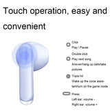 Wireless Bluetooth Earphones with Noise Reduction for Calls and Music - Semi-in-ear Design - White - Close-Up Angle