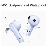 Wireless Bluetooth Earphones with Noise Reduction for Calls and Music - Semi-in-ear Design - White - Low Angle