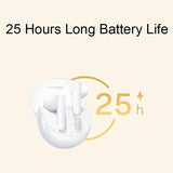 Wireless Bluetooth Earphones with Noise Reduction for Calls and Music - Semi-in-ear Design - White - Extra Image