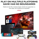Wireless Bluetooth Grip for Ps4 with Dazzling Colour Light - Black - Rear View