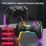 Wireless Bluetooth Grip for Ps4 with Dazzling Colour Light - Black - Close-Up Angle