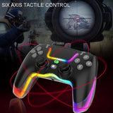 Wireless Bluetooth Grip for Ps4 with Dazzling Colour Light - Black