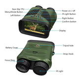 3 Ips Screen Digital Night Vision Binoculars with 3 Display - Black - Top-Down View
