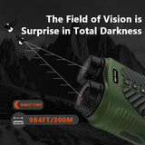 3 Ips Screen Digital Night Vision Binoculars with 3 Display - Black - Low Angle