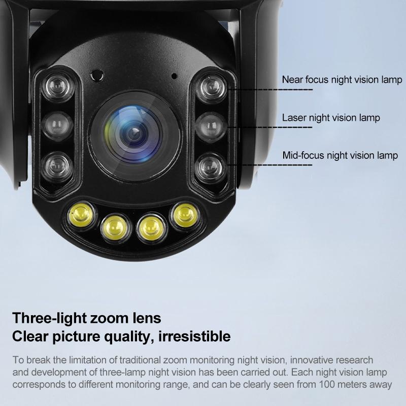 Wireless Wifi Laser Camera With Two-Way Voice & Mobile Monitoring - 5Mp Black