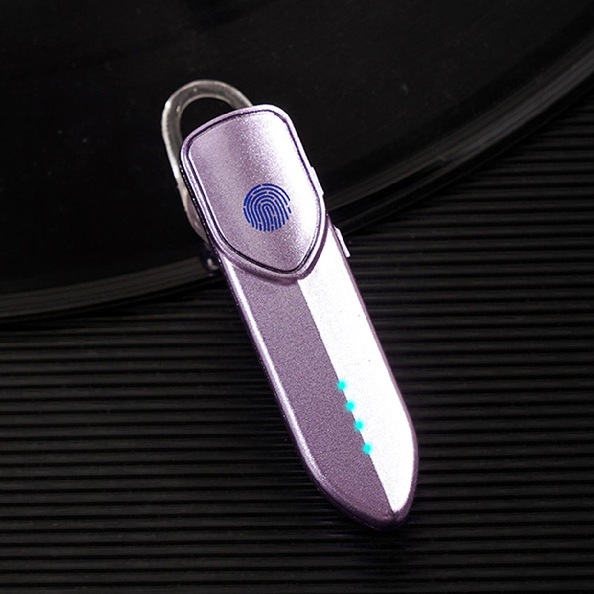 Business Style Bluetooth 5.0 Earphone with Fingerprint Touch - Black