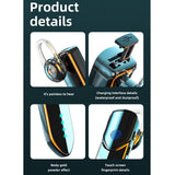Business Style Bluetooth 5.0 Earphone with Fingerprint Touch - Black