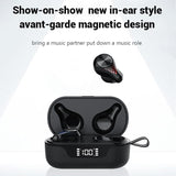 Waterproof T8 Wireless Bluetooth Earbuds with Led Display - Black - Extra Image