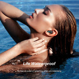 Waterproof T8 Wireless Bluetooth Earbuds with Led Display - Black - Extra Image