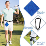 Blue Terry Towel for Wet and Dry Golf Cleaning with Hook - 45-Degree Angle