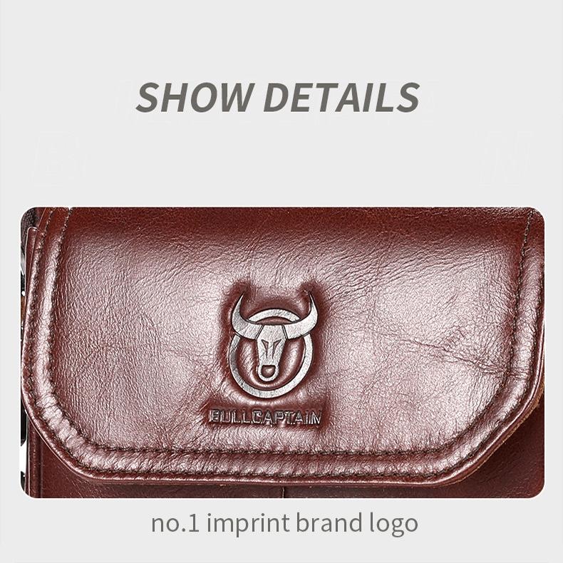 Large Capacity Retro Cowhide Crossbody Bag - Black