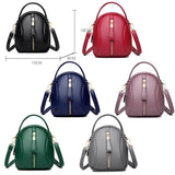 Multi Compartment Shoulder Bag For Women - Red - Side View