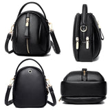 Multi Compartment Shoulder Bag For Women - Red - Top-Down View