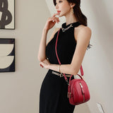 Multi Compartment Shoulder Bag For Women - Red - Low Angle