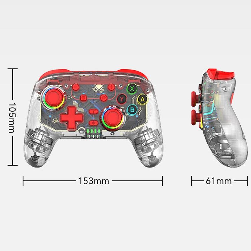Wireless Dual Vibration Gamepad for Ps3 / Ps4 with Rgb Lights - Red