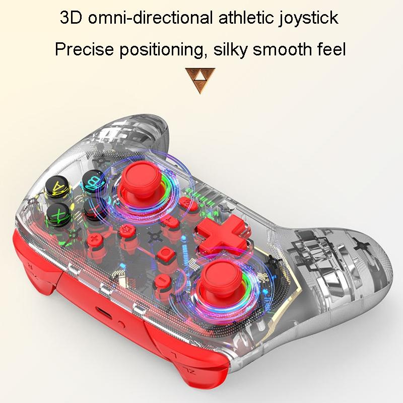 Wireless Dual Vibration Gamepad for Ps3 / Ps4 with Rgb Lights - Red