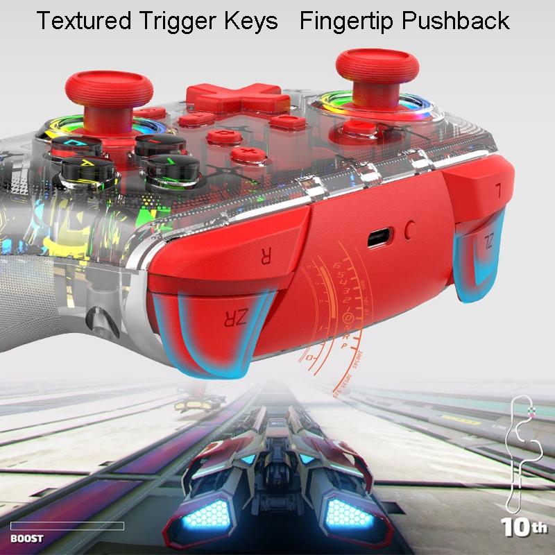 Wireless Dual Vibration Gamepad for Ps3 / Ps4 with Rgb Lights - Red