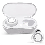 Mini Invisible Tws Bluetooth 5.0 Earphones with Charging Box & Mic - Black - Front View